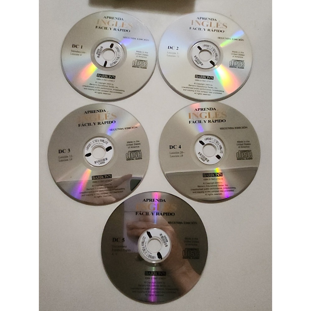 Aprenda Ingles Facil Y Rapido English For Spanish 2nd Edition 5 CD's Barron's